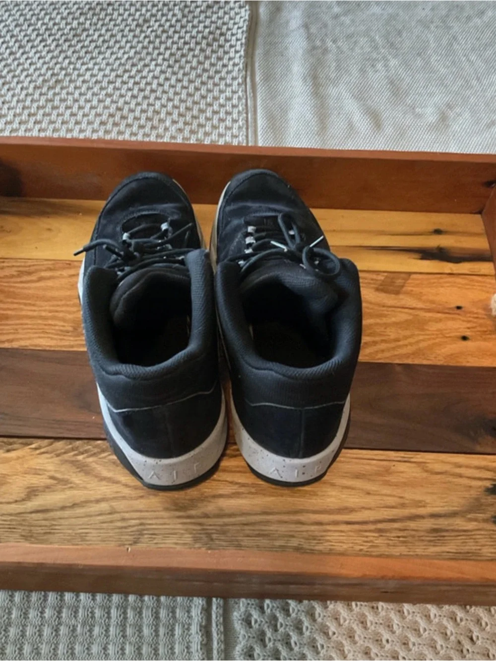 Jordan Men's Black and White Low-Top Athletic Shoes 11